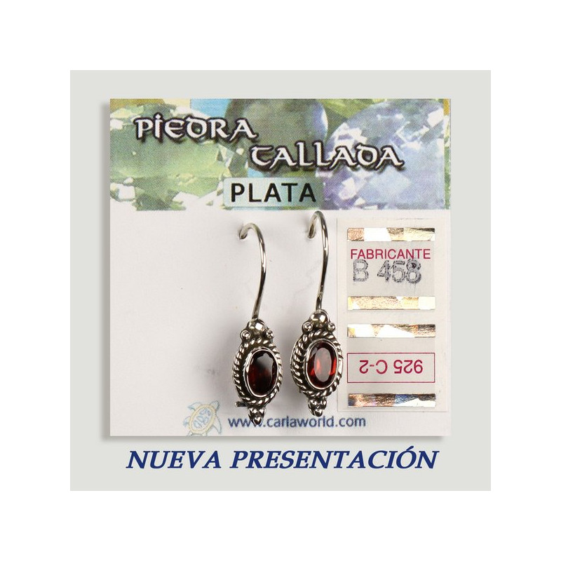 Pendientes PLATA. Granate tallado. Formas surtidas. Pendientes PLATA. Granate tallado. Formas surtidas.