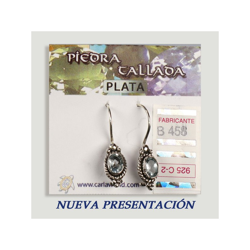 Pendientes PLATA. Topacio azul tallado. Formas surtidas. Pendientes PLATA. Topacio azul tallado. Formas surtidas.