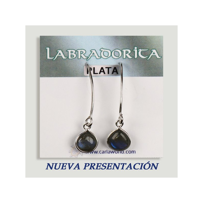 Pendientes PLATA. Labradorita. Gancho Pez. Forma cabujón. Pendientes PLATA. Labradorita. Gancho Pez. Forma cabujón.