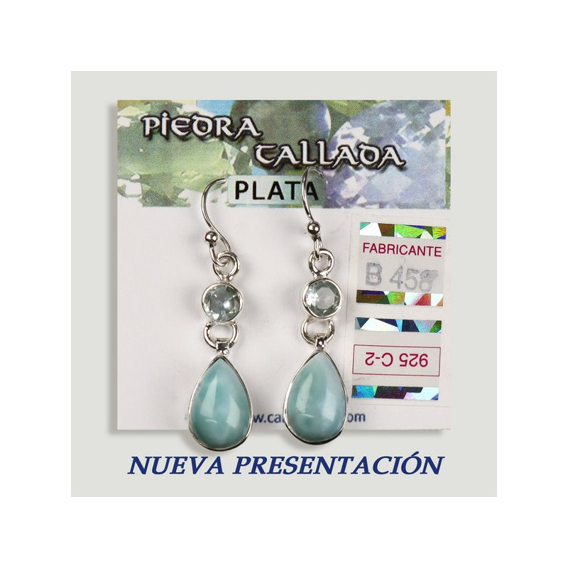 SILVER earrings. Larimar + assorted carved stone. cabochon shape SILVER earrings. Larimar + assorted carved stone. cabochon shape