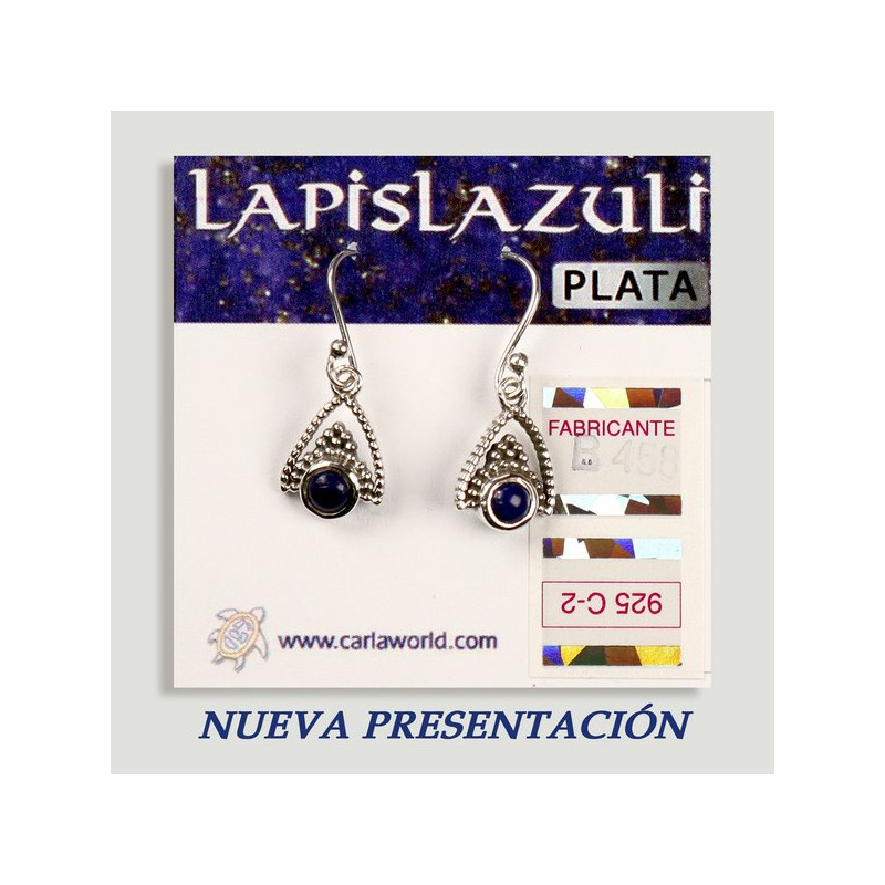 SILVER earrings. lapis lazuli. 3 petals with cabochon. SILVER earrings. lapis lazuli. 3 petals with cabochon.