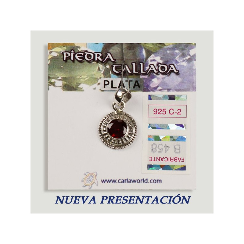Colgante PLATA. Granate tallada. Colgante PLATA. Granate tallada.