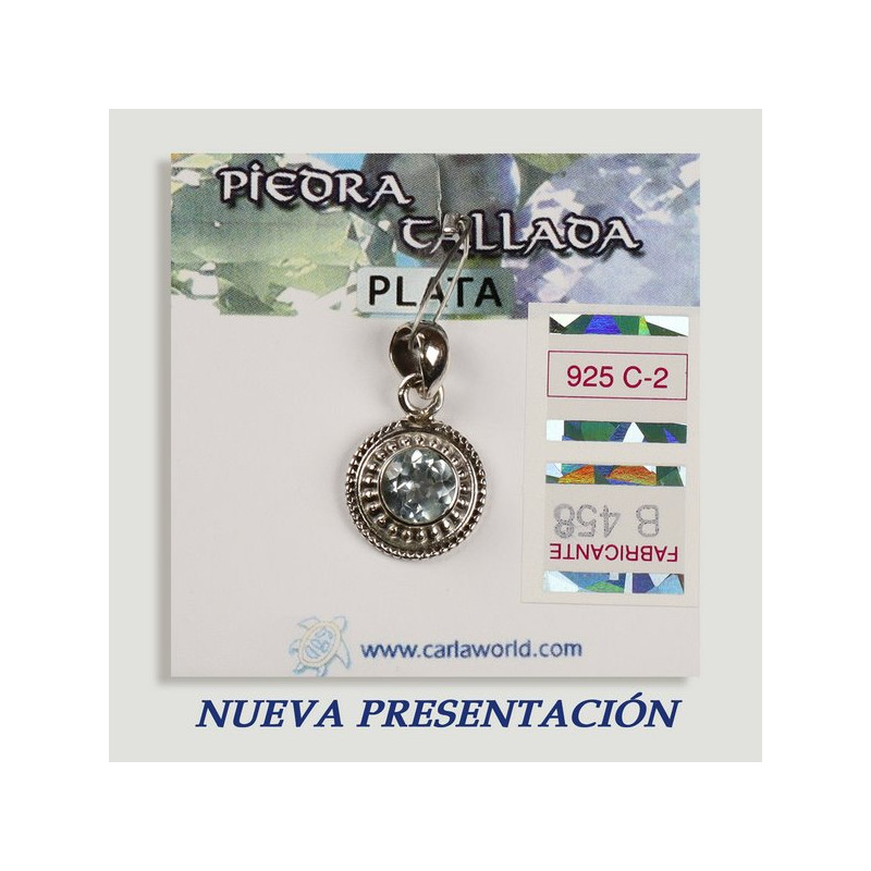 Colgante PLATA. Topacio azul tallada. Colgante PLATA. Topacio azul tallada.