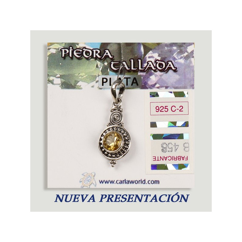 Colgante PLATA. Citrino con espiral. Colgante PLATA. Citrino con espiral.