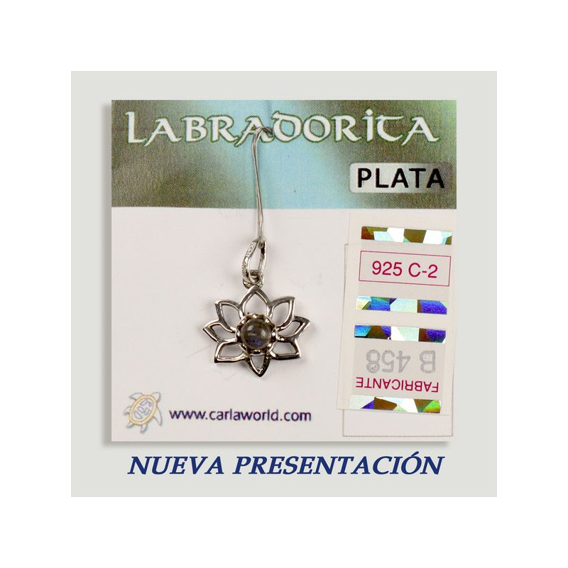 Colgante PLATA. Labradorita. Flor con cabujón. Colgante PLATA. Labradorita. Flor con cabujón.