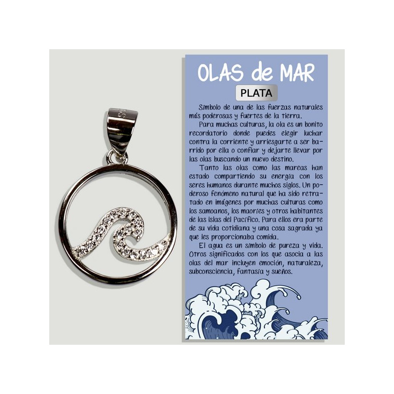 OLA. Colgante PLATA con circonitas. 19mm. OLA. Colgante PLATA con circonitas. 19mm.