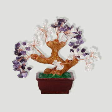 Bonsai Amethyst and Rock Crystal. Little. 15cm approx.