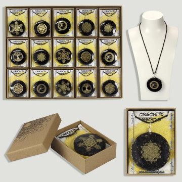 ORGONITE. Silverplated Black Tourmaline Orgonite Pendant.
