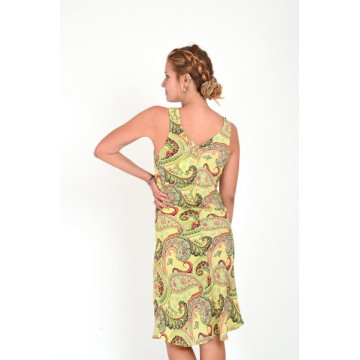 Vestido corto poliéster (Efecto seda).