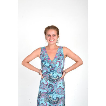Vestido corto poliéster (Efecto seda).