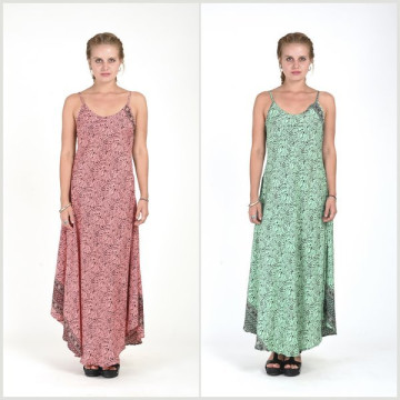 Long polyester dress (Silk Effect).