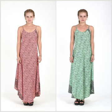 Long polyester dress (Silk Effect).