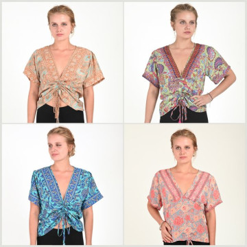 Reversible polyester (silk effect) top.