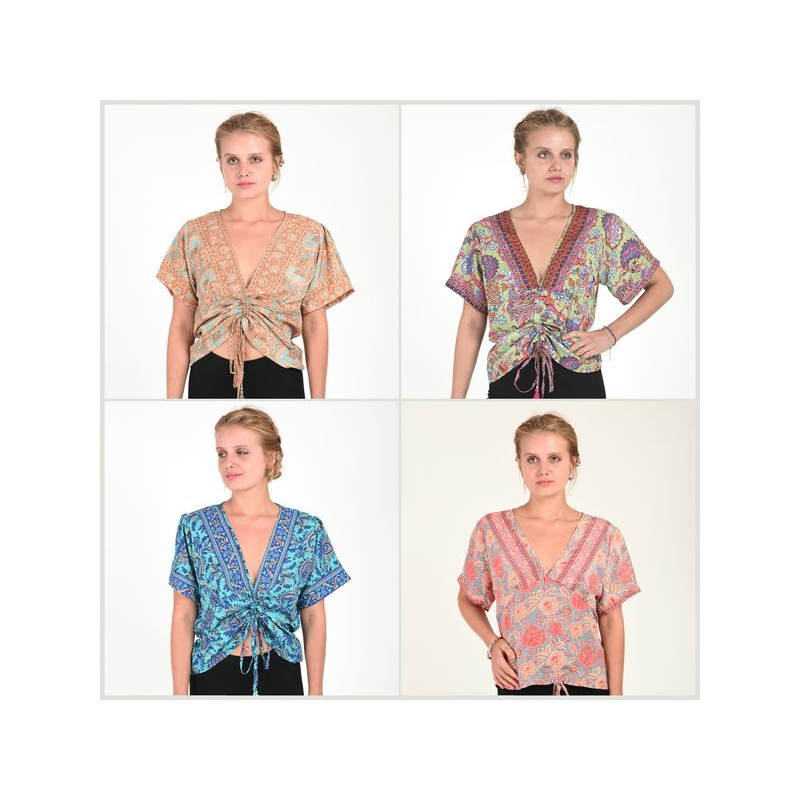 Reversible polyester (silk effect) top.