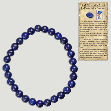 LAPIS LAZULI. Bracelet élastique. Boule 6/7mm.