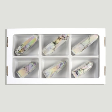 White Howlite Aura Tip. 50-70gr. (Al6).