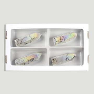 White Howlite Aura Tip. 100-130gr. (Al4).