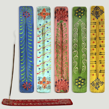 Wooden incense holder with...