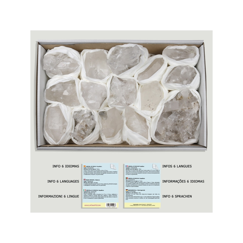 Caja Drusas Cuarzo. 2,5-3kg aprox. 33x22cm. Caja Drusas Cuarzo. 2,5-3kg aprox. 33x22cm.