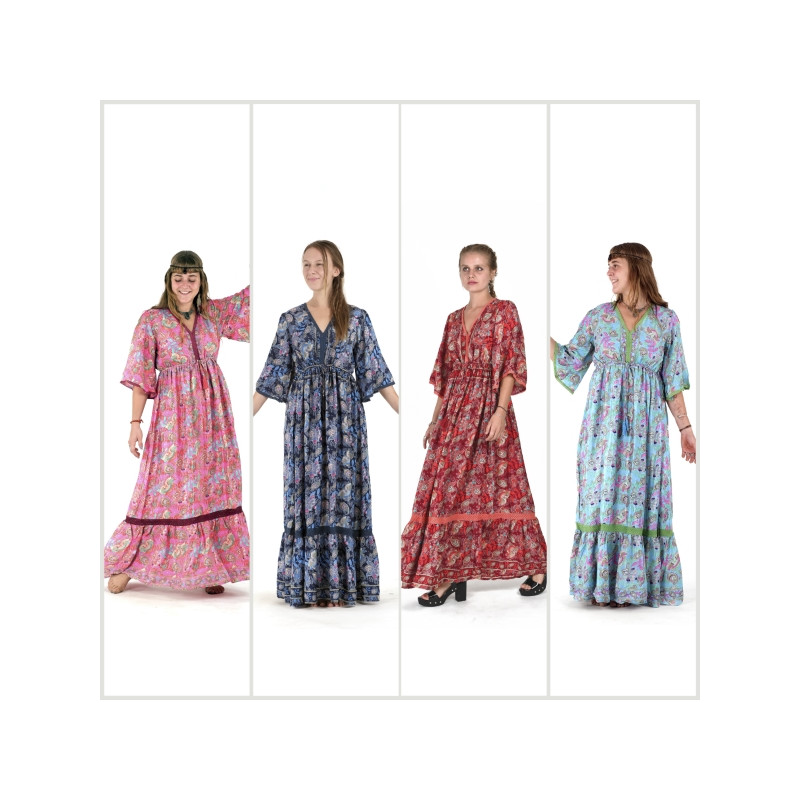 Vestido largo poliéster (efecto seda). Vestido largo poliéster (efecto seda).