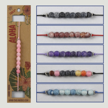 Hook 62. Adjustable mineral/shell bracelets.
