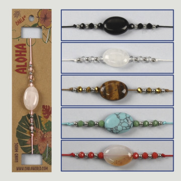 Hook 64. Adjustable mineral/shell bracelets.