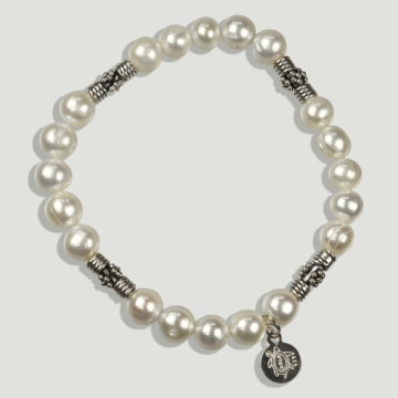 SKADE Silver Bracelet. Pearl.