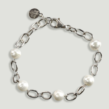 SKADE Silver Bracelet. Pearl.