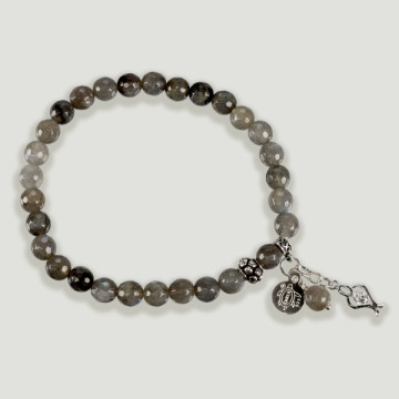 SKADE Silver Bracelet. Faceted labradorite and beads.