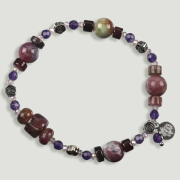 SKADE Silver Bracelet. Tourmaline and Amethyst.