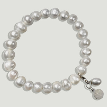 SKADE Silver Bracelet. Pearl and beads.