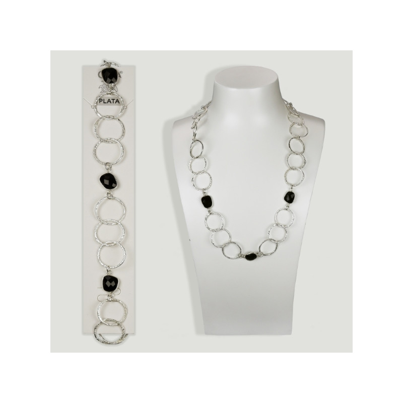 Silver chain 50cm approx. Onyx. Model 10 Silver chain 50cm approx. Onyx. Model 10