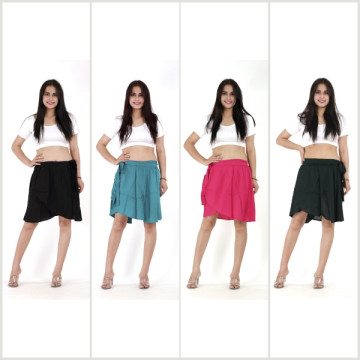 Short rayon skirt