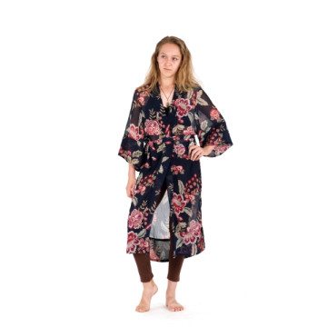 Kimono long en mousseline.