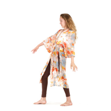 Long chiffon kimono.