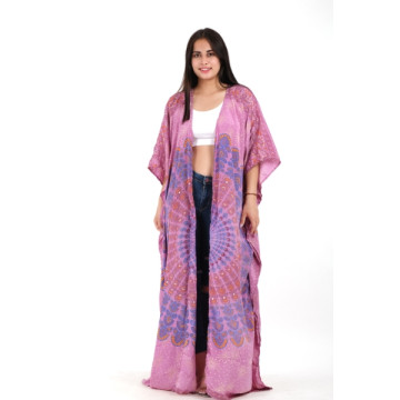 Long polyester kimono (silk effect).
