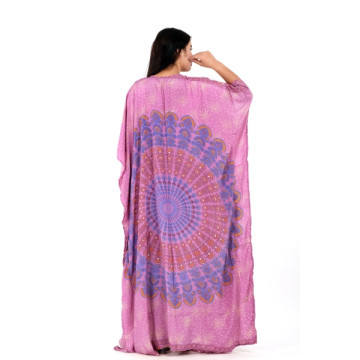 Long polyester kimono (silk effect).