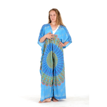 Long polyester kimono (silk effect).