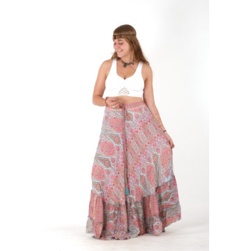 Long polyester skirt (silk effect).