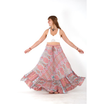 Long polyester skirt (silk effect).