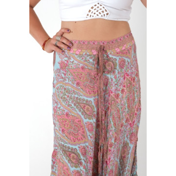 Long polyester skirt (silk effect).