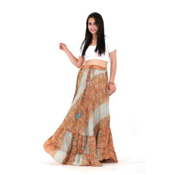 Long polyester skirt (silk effect).