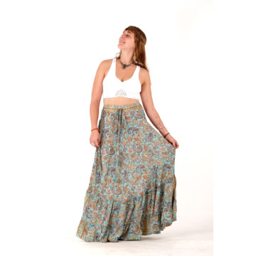 Long polyester skirt (silk effect).