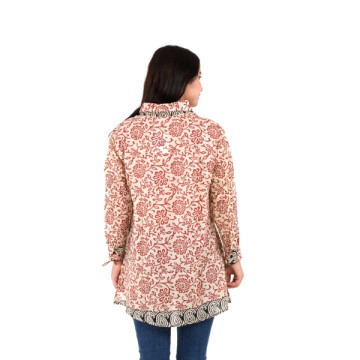 Short block-print tunic.