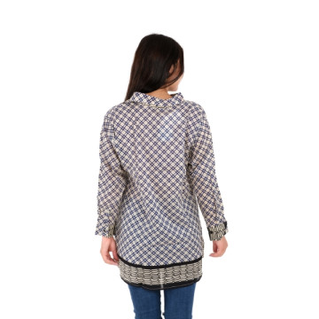 Short block-print tunic.