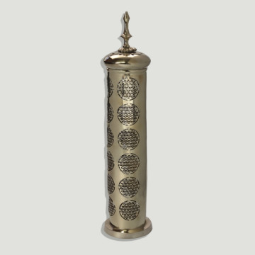 Vertical brass incense...