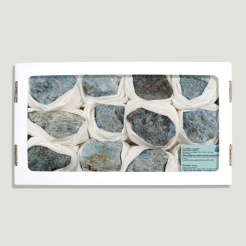 Coffret Apatite Bleue 1.3kg env. 26X14cm