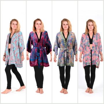 Short polyester kimono...