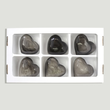 Silver Obsidian Heart 100-125gr- (Al6)