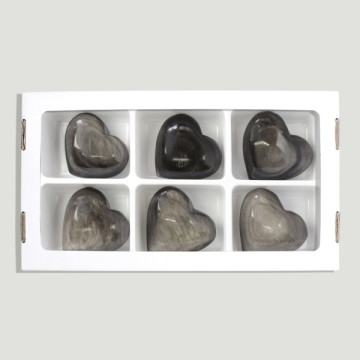 Corazón Obsidiana plateada 100-125gr- (Al6)